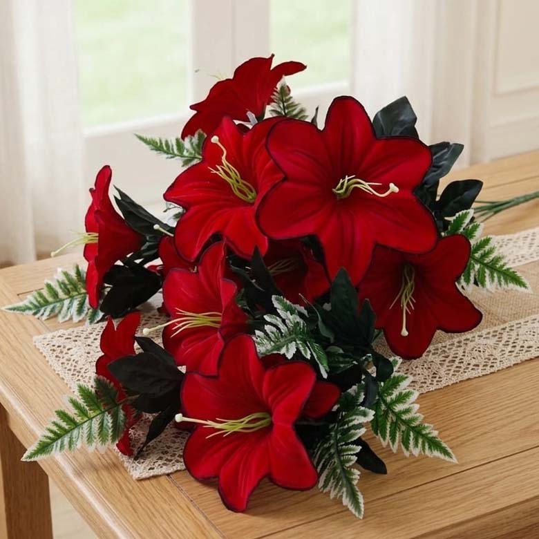 Big red lily bunch