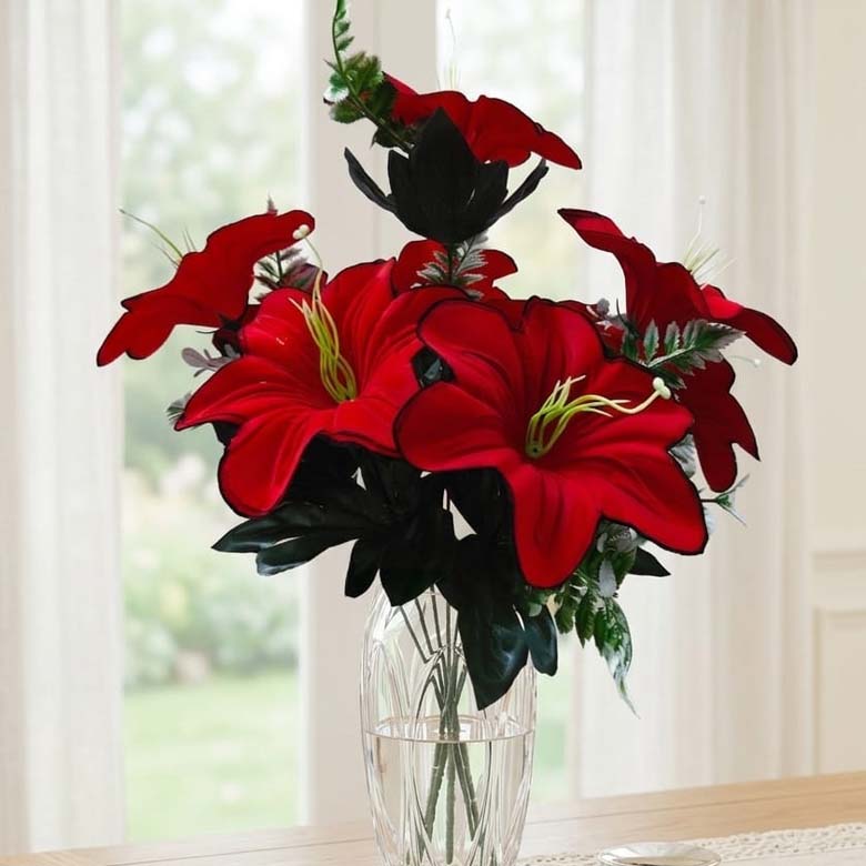 Big red lily bunch