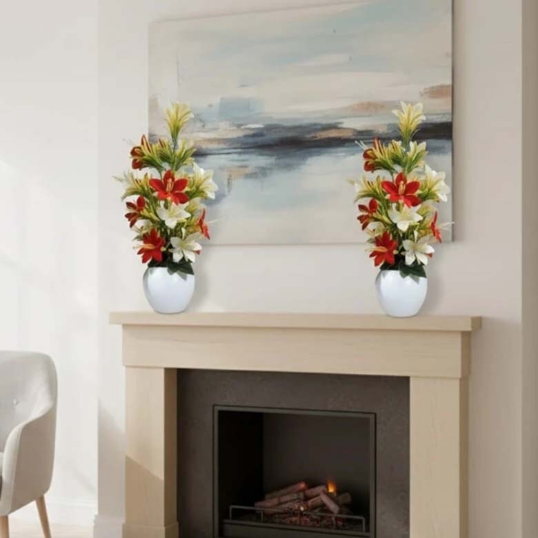 Artificial Red Lily Flower